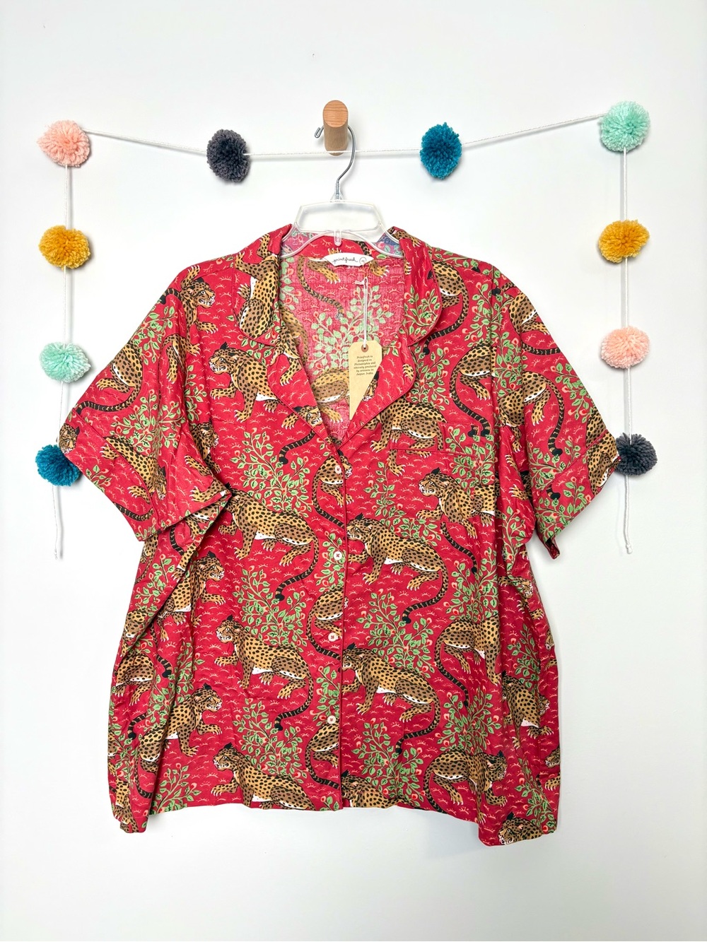 Printfresh Bagheera Red Short-Sleeve Sleep Shirt